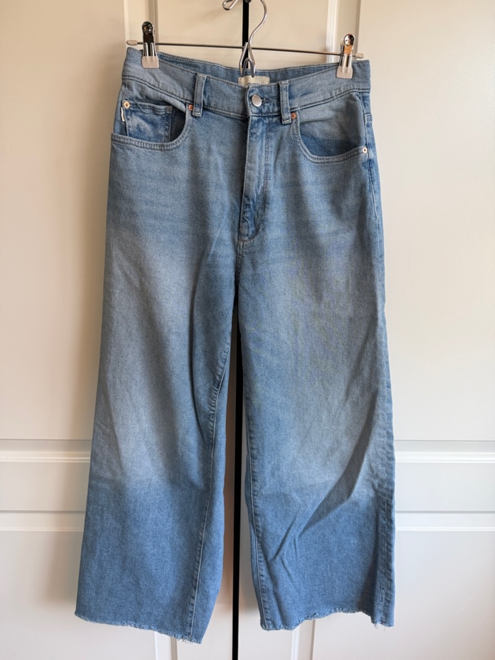 DL1961 Womens Hepburn Wide Leg Cropped Premium Denim Jeans  LIKE NEW